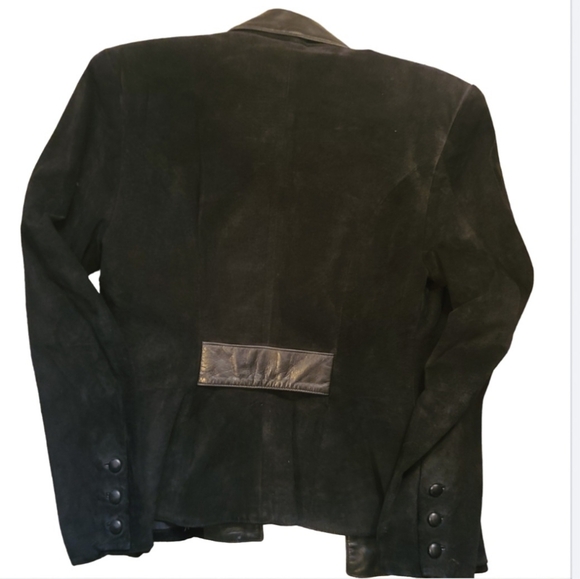 North Beach Leather Jacket Vintage 90s Size: S, Black Suede with Leather Details - Picture 3 of 12